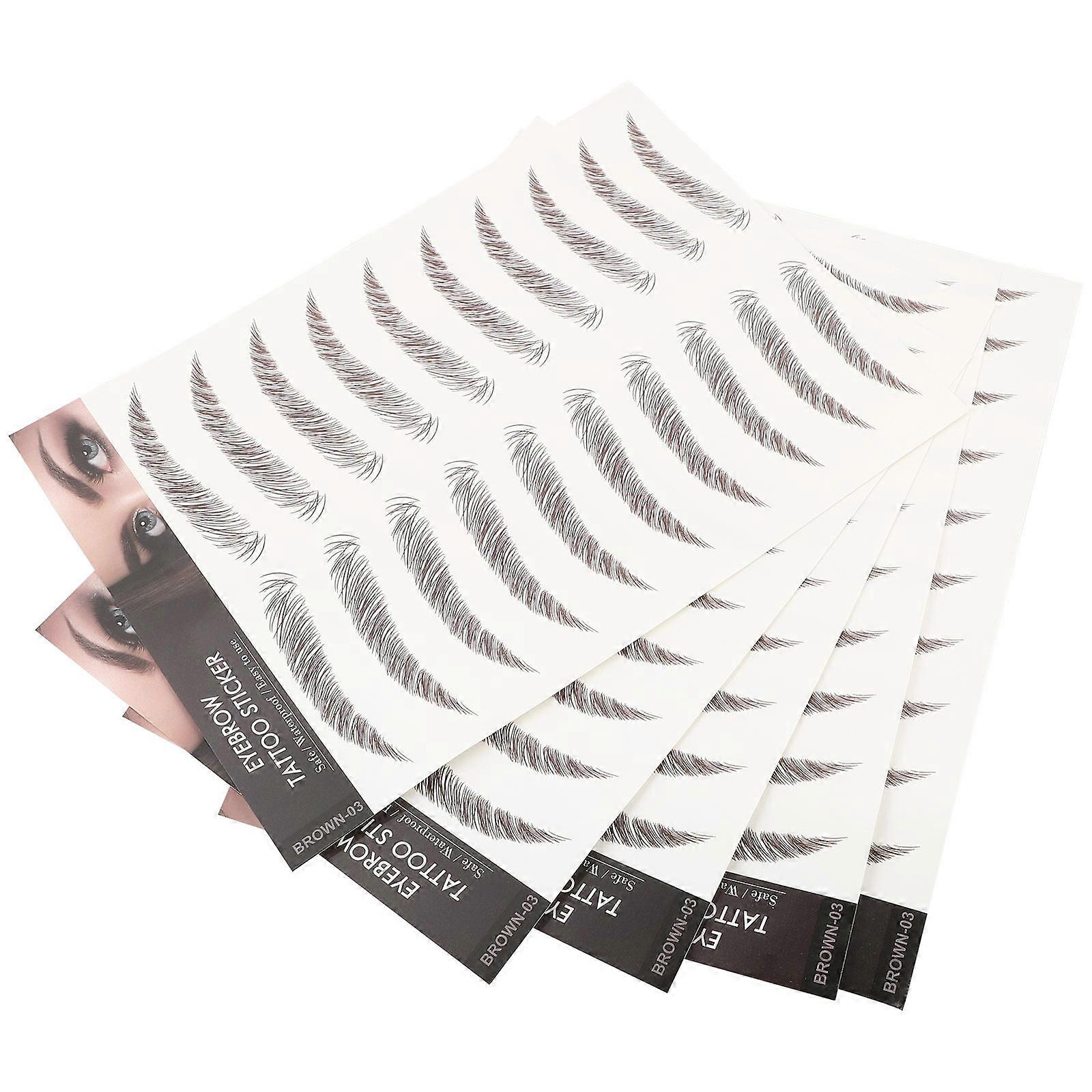 Fake Eyebrows Stickers 5 Sheets Makeup Brow Sticker Face 21x14.8cm Waterproof Eyebrow Enhancer