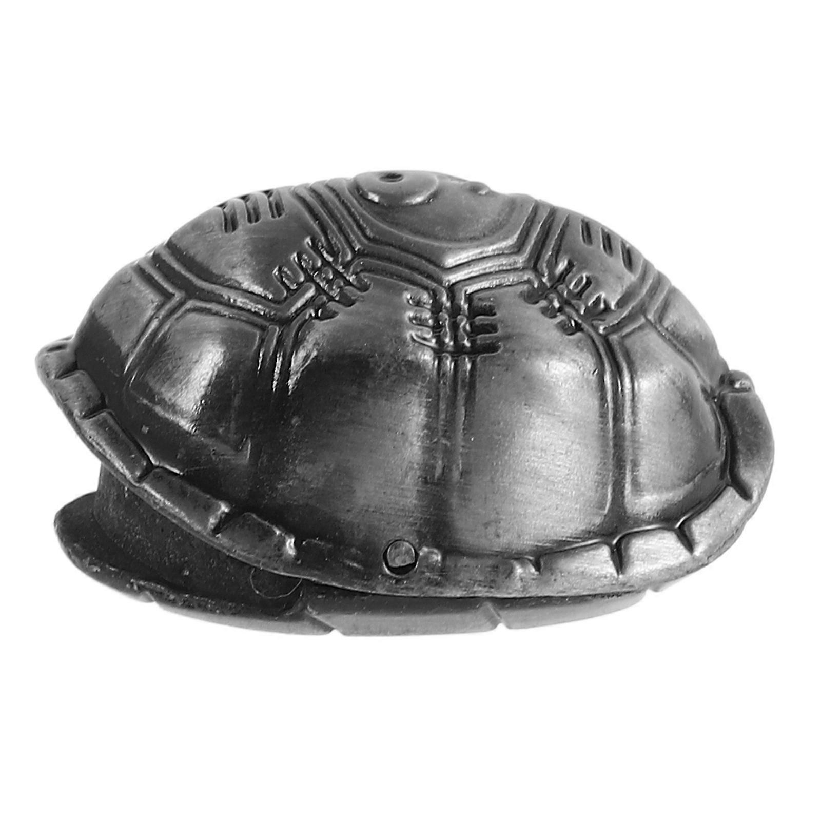 Eight Trigrams Turtle Shell Decoration with Wealth Coin for Good Luck Home Office Metal Silver