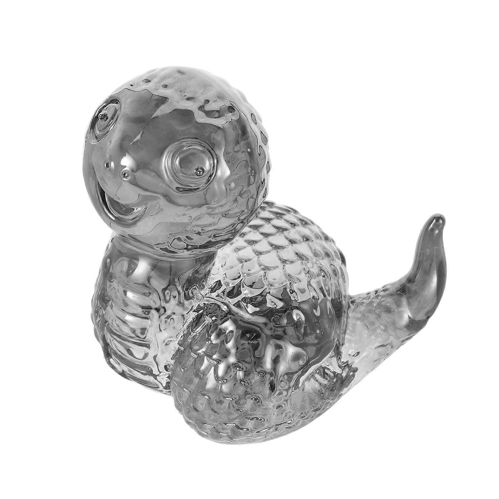 Adorable Crystal Snake Figurine for Home Grey Chinese Zodiac Crafts for Birthdays and Holidays