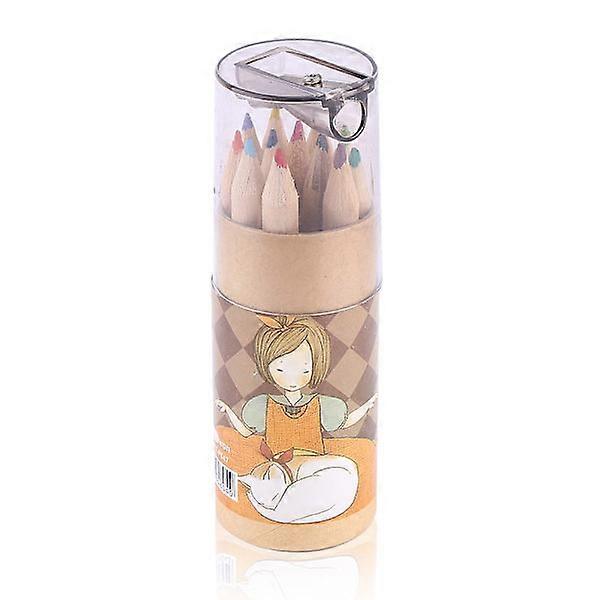 Cute 12-piece charcoal pencils case drawing coloring set artists sketching+sharpener black