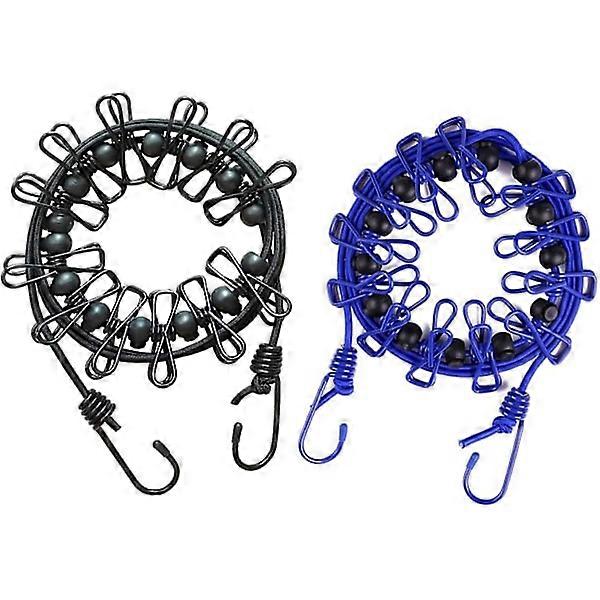 2 pieces portable windproof travel clotheslines, adjustable