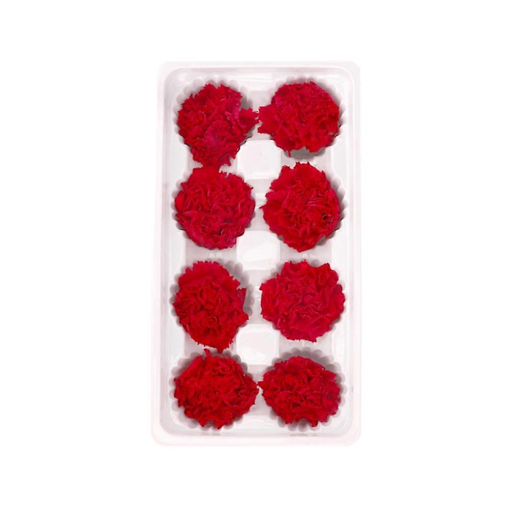 Eternal Carnation Flowers for Decoration Made of Synthetic Material Red Color 8 Pcs Set 4 to 5 cm