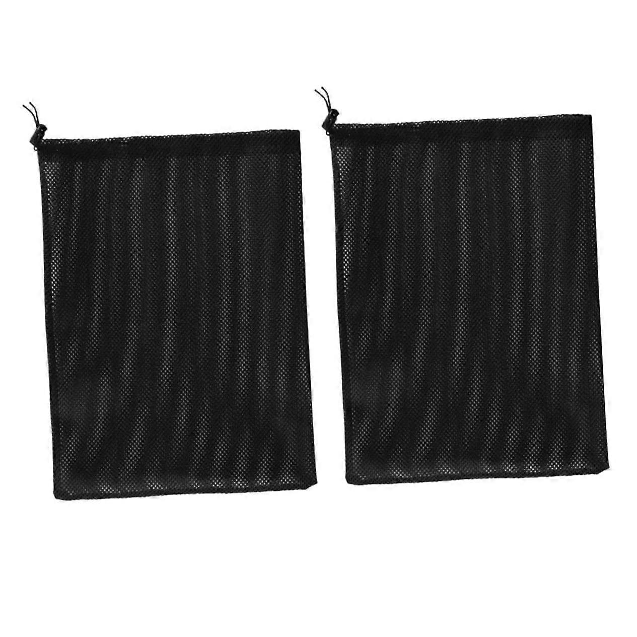 Water Pump Filter Set for Small Pond and Aquarium – Pack of 2 Pond Pumps with Drawstring Mesh Bags, Black Polyester