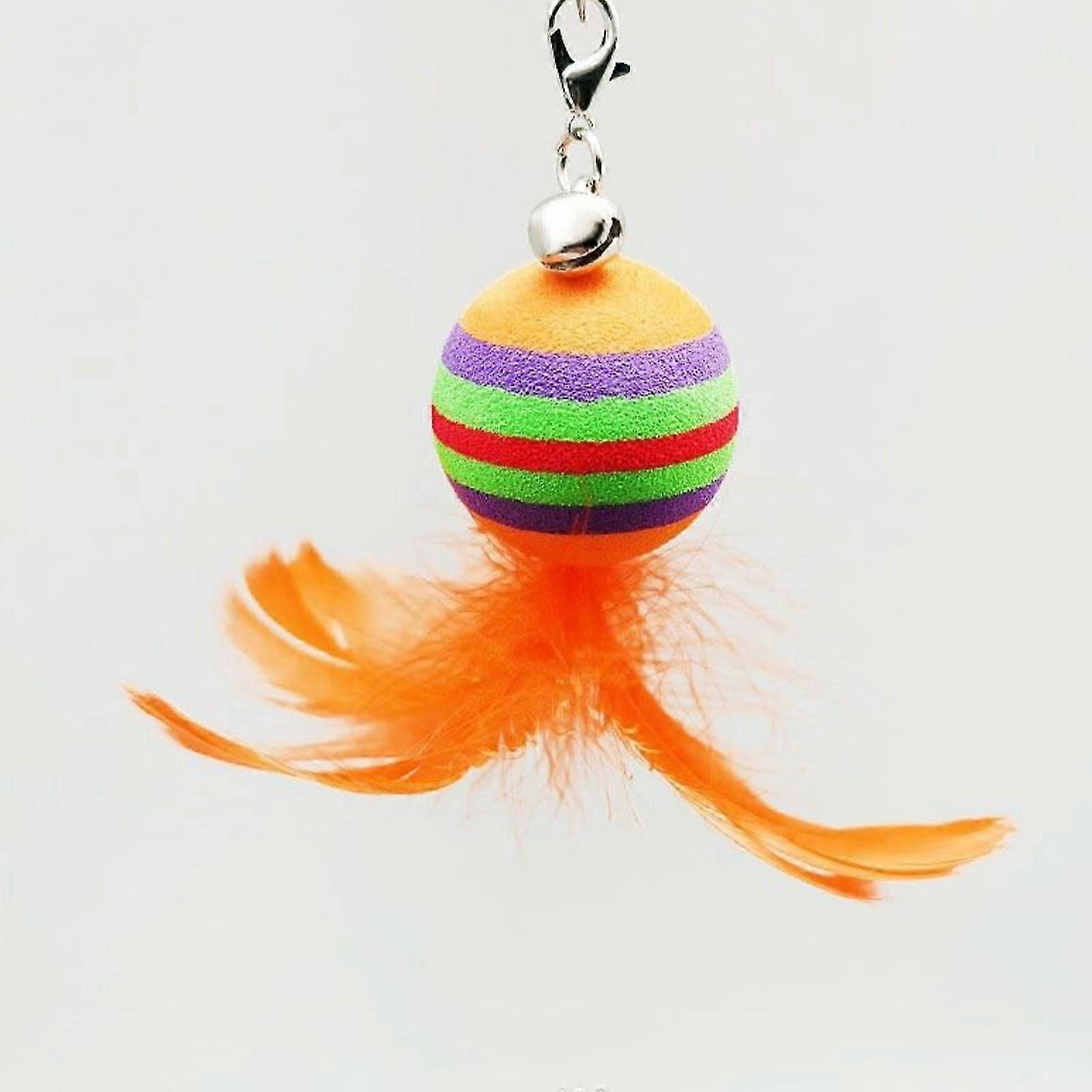 2025 Cat Interactive Toy Funny Feather Ball Teaser Wand Toy with Bell Cat Stick Toy