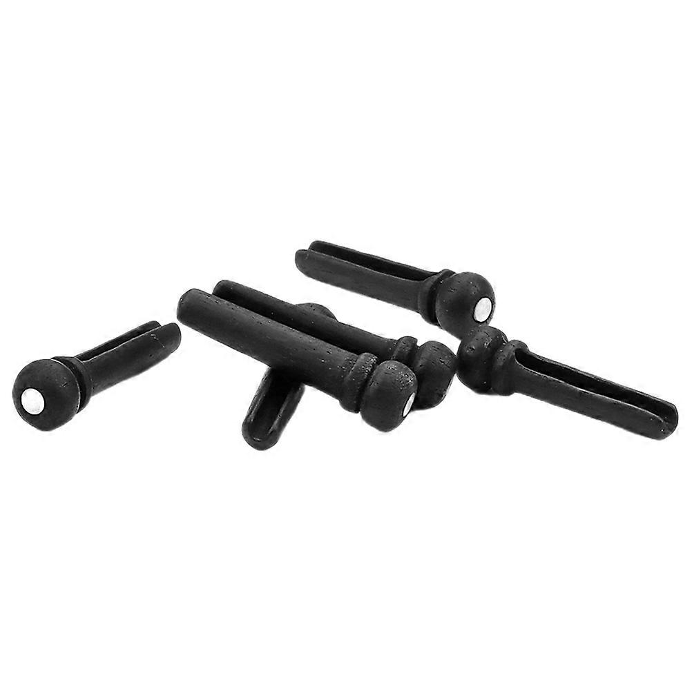 Guitar Bridge Pegs 6Pcs Tuning Accessories For Stringed Instruments Cylindrical Black Professional Design