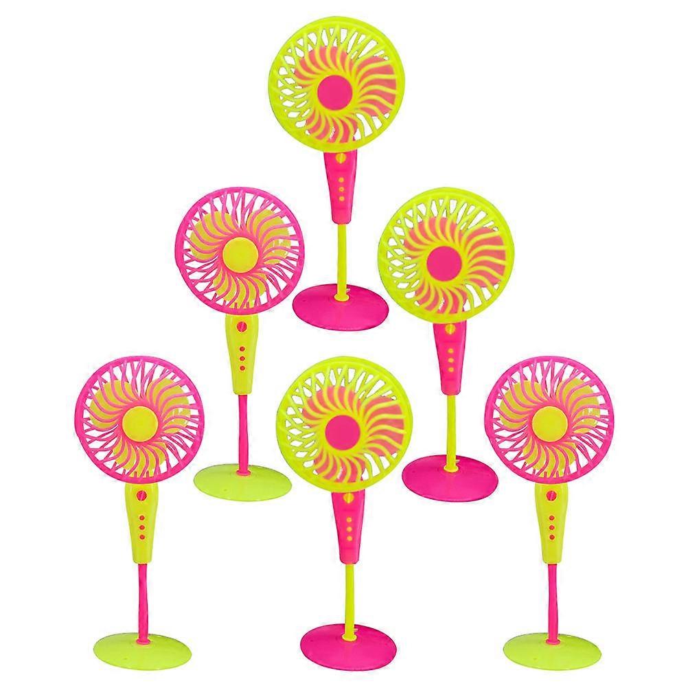 Small Fan Toy Miniature Decorative Home Accessory Ideal For Children's Play 6Set