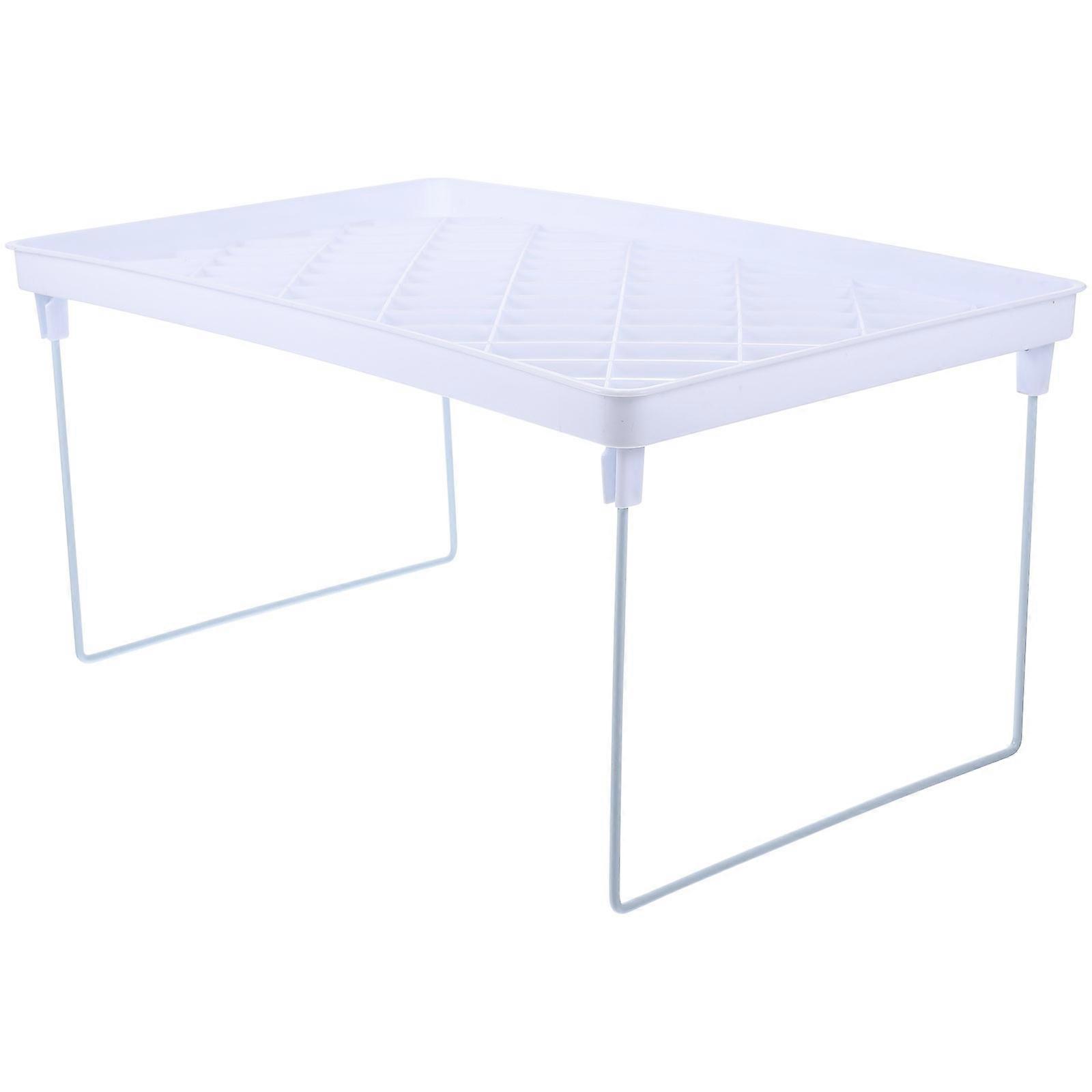 Collapsible White Sundries Storage Rack Versatile Desktop Organizer for Stationery and Miscellaneous Items with Strong Wire Legs and Non Slip Feet