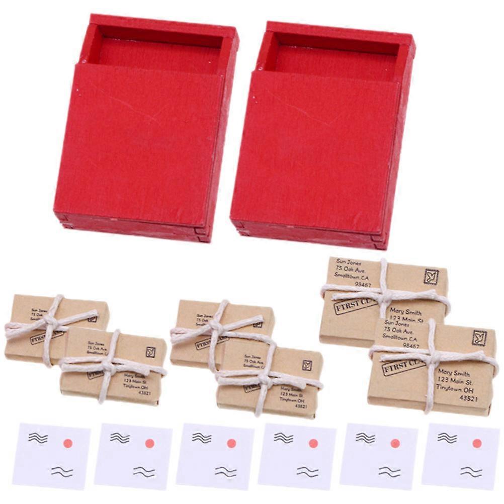 Mini Mailbox and Parcels Set for Decor Paper 2 Sets