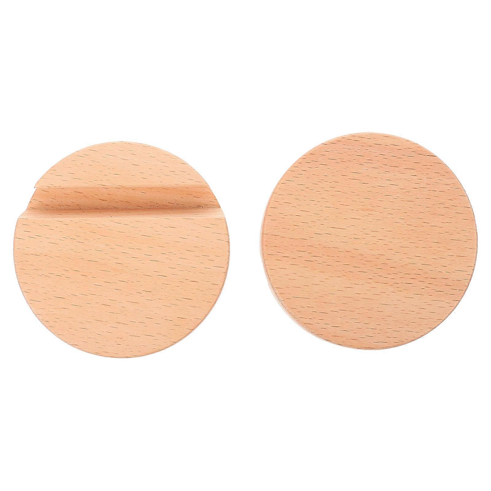 Round Phone Brackets Made Of Wood Suitable For Friends Families Colleagues Simple Style Portable Function 2Pcs