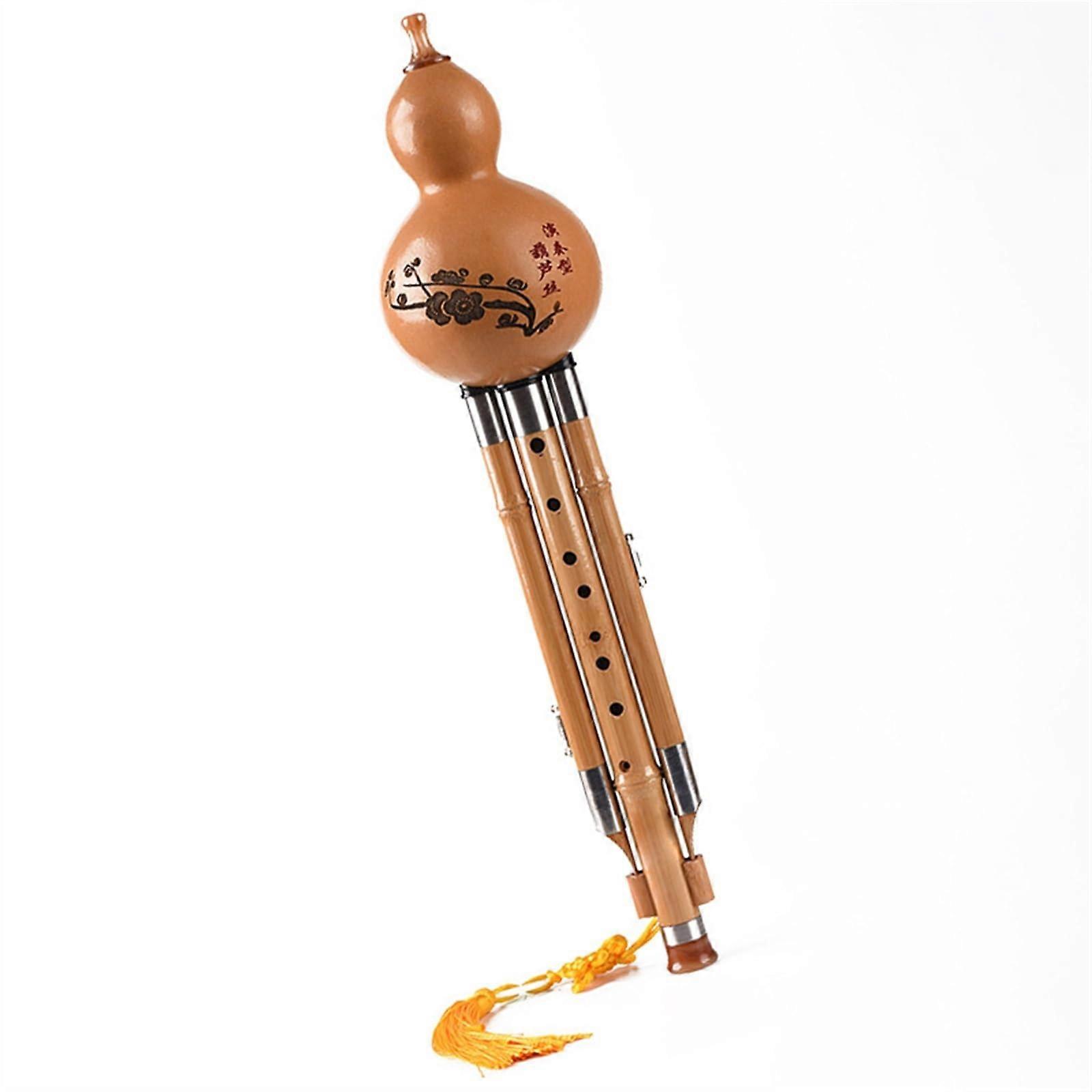 Hulusi Nine-Hole Gourd Flute Chinese National Wind Instrument With Accessories Color BB Key