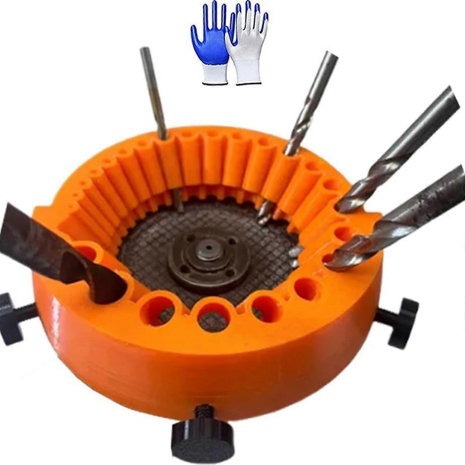High-Performance Drill Bit Sharpening Set - Easy-to-Use Tool Sharpener for Enhanced Durability, Precision, Orange