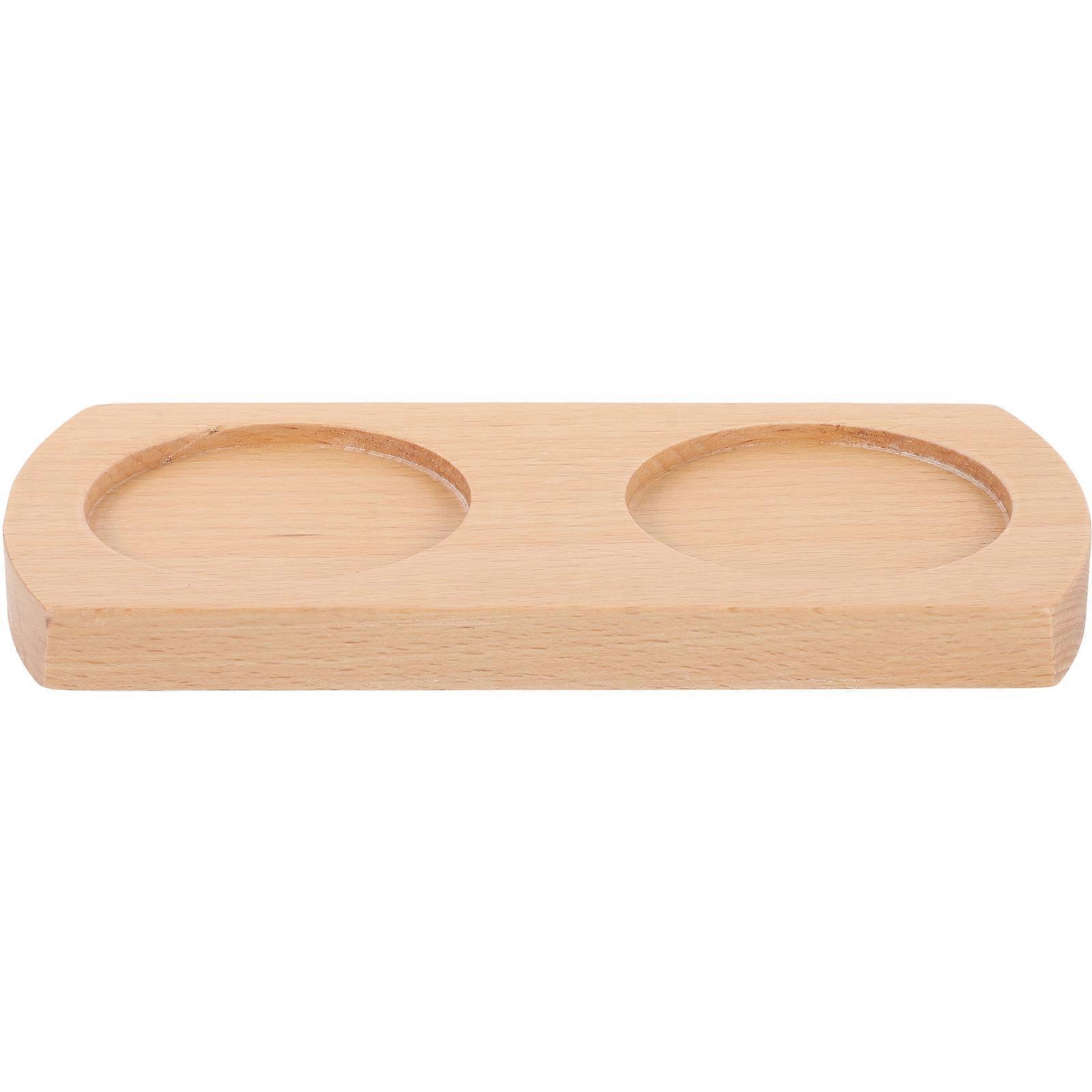 Wooden Coaster Set for Salt and Pepper Bottles Khaki Home Use Protects Furniture from Spills 7.5