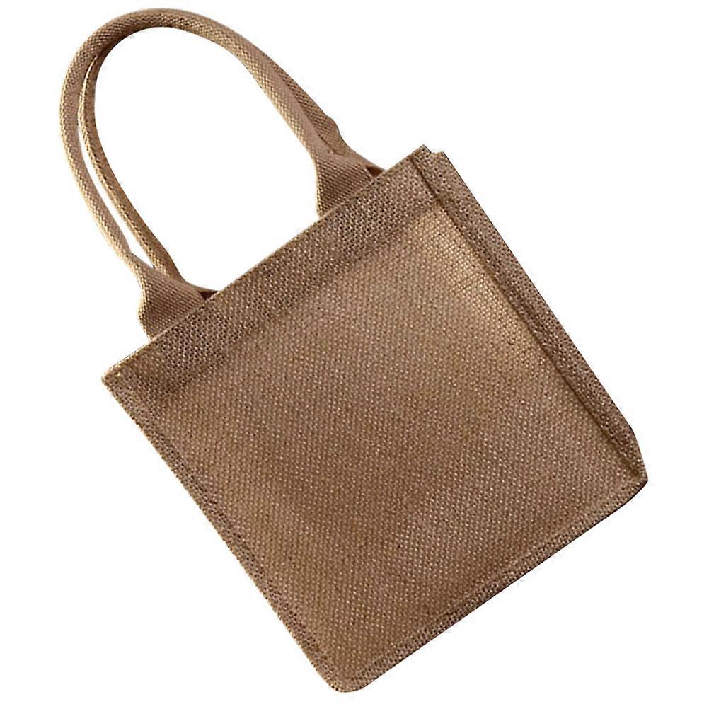 Small Reusable Burlap Jute Tote Bag for DIY Art, Shopping, and Everyday Use – Lightweight Multi Purpose Bag with Handles