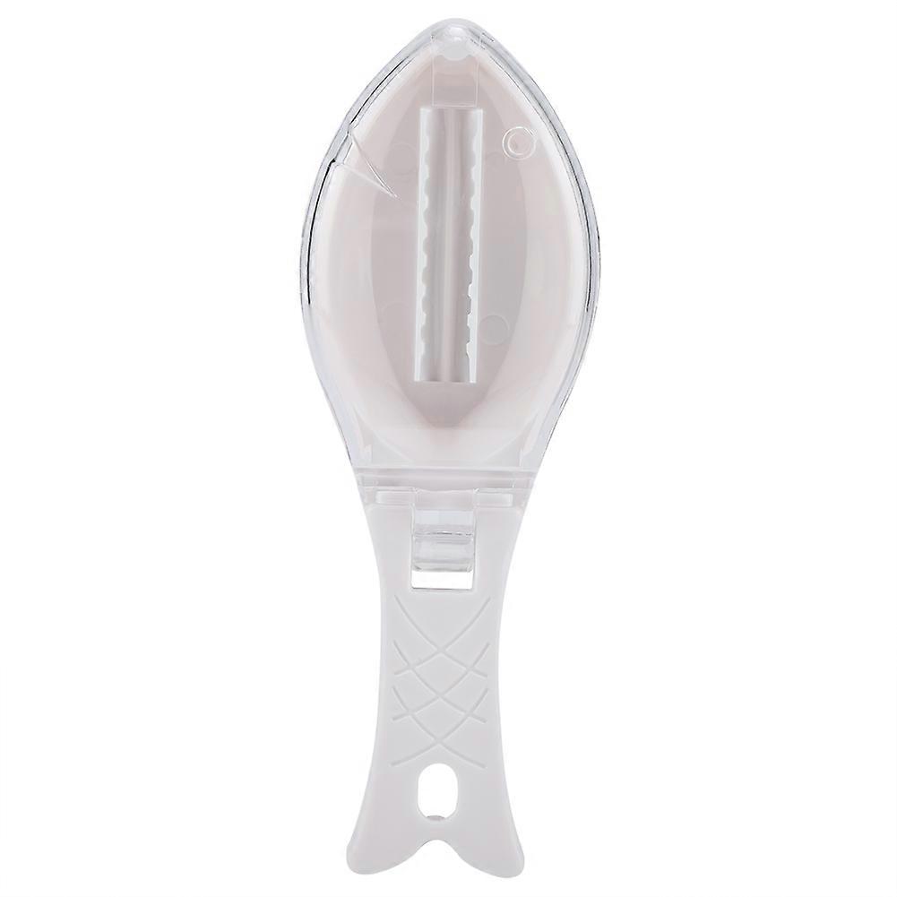 Fast Remove Fish Skin Scraping Brush Plastic Scraper Kitchen Cleaning Fishes Knife(White)