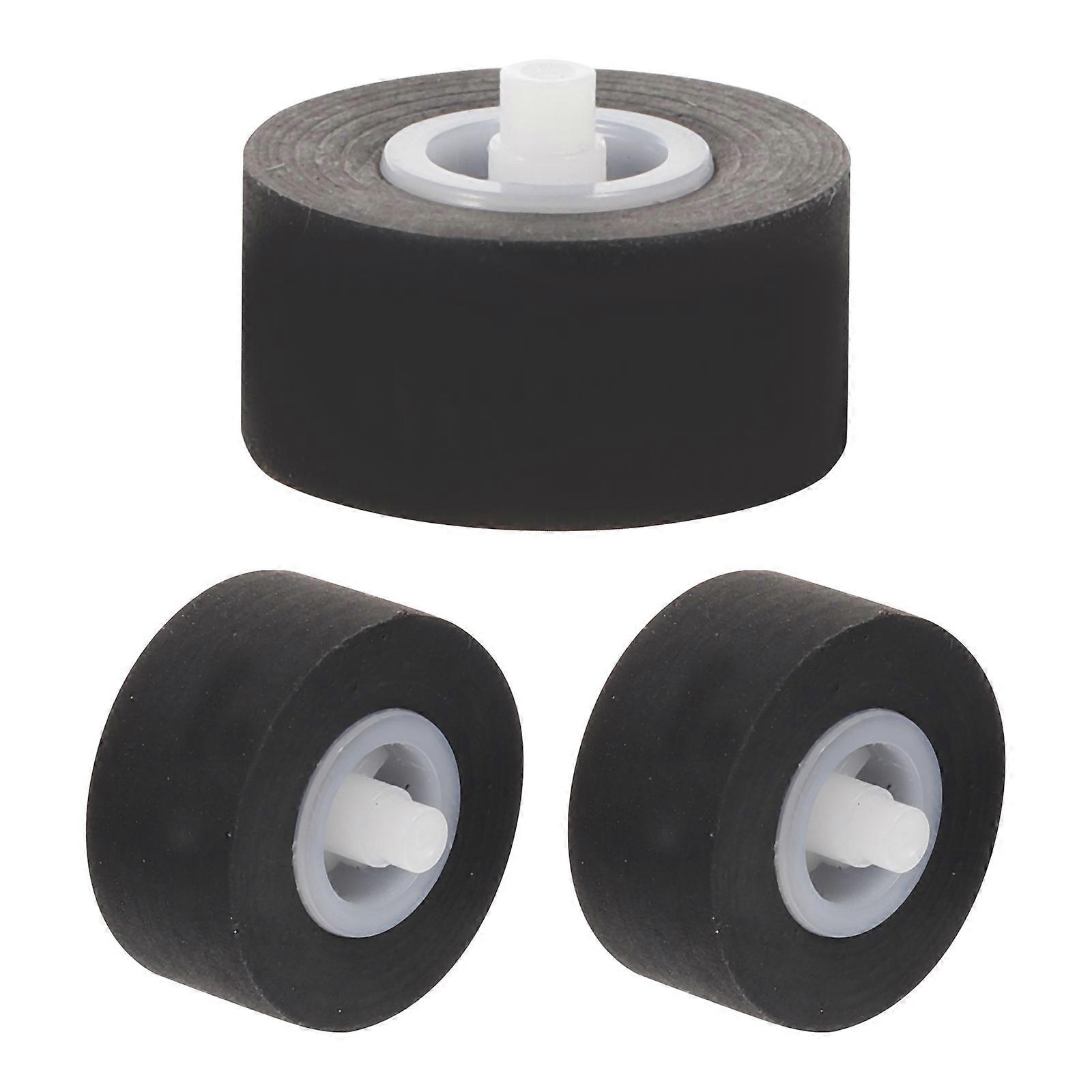 Black Plastic Pinch Roller for Audio Radio Recorder Cassette Player with Stable Performance 3pcs