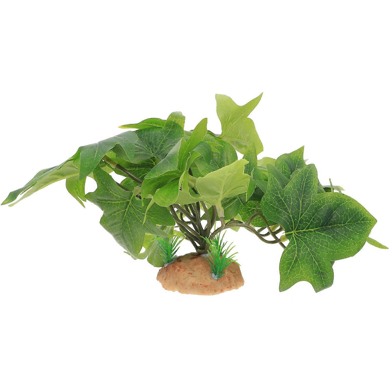 Artificial Aquarium Plants Decoration Obstacle Creation 6.5X5.5X15CM Light Green 1Set