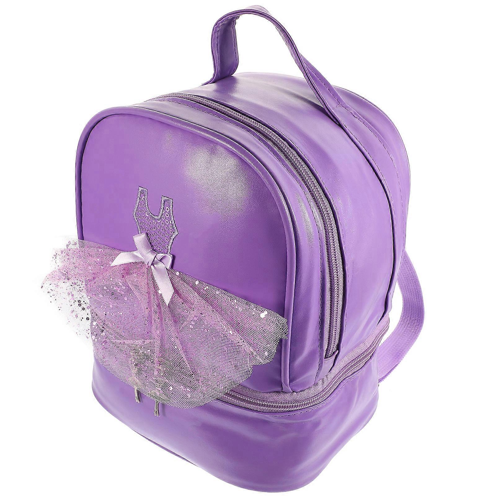 Kids Portable School Bag For Dancing In Violet Color With Large Capacity 1Set