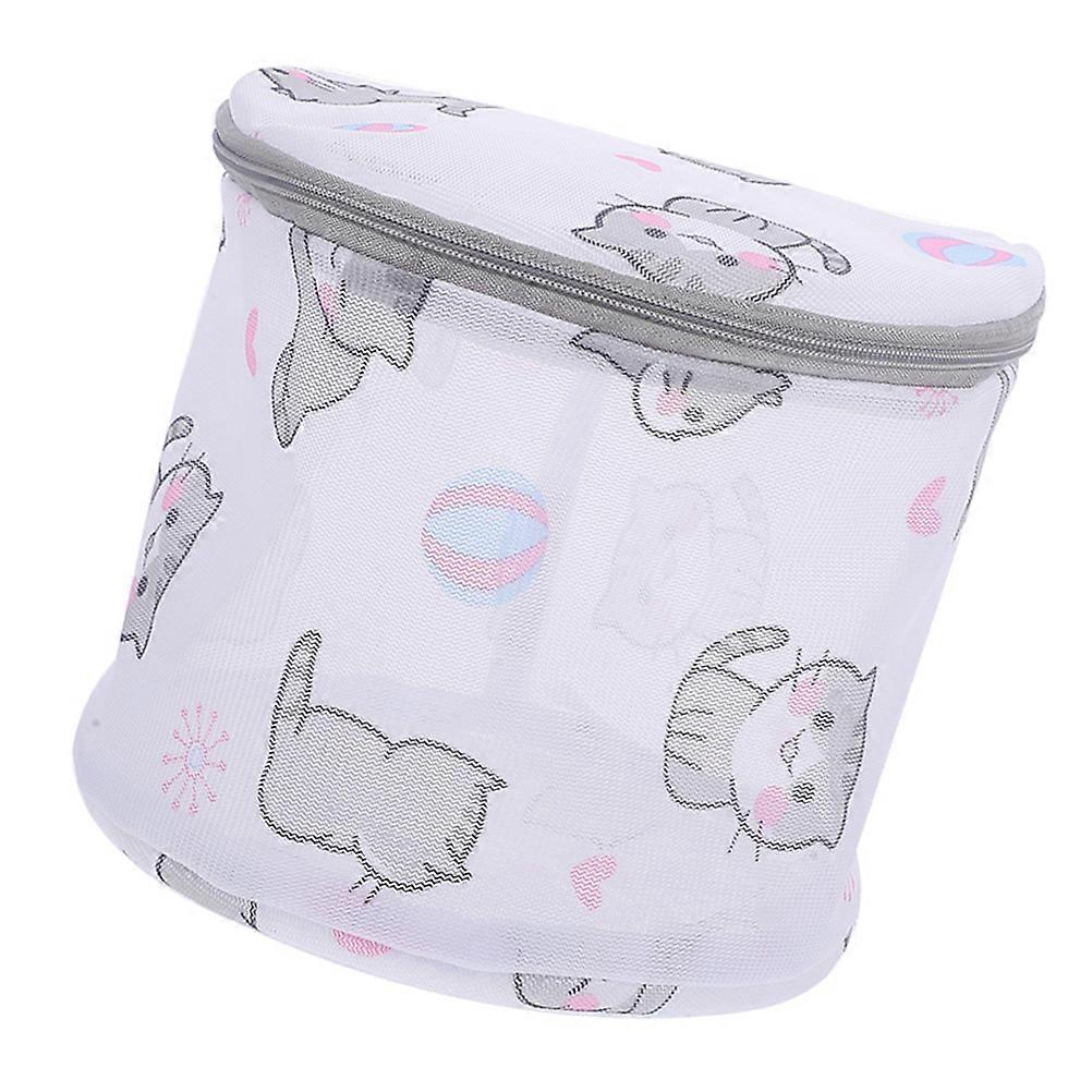 Cute Cat Print Mesh Laundry Bag for Delicate Bras, Socks, Gloves & Underwear – Japanese Style Fine Mesh Travel Washing Organizer