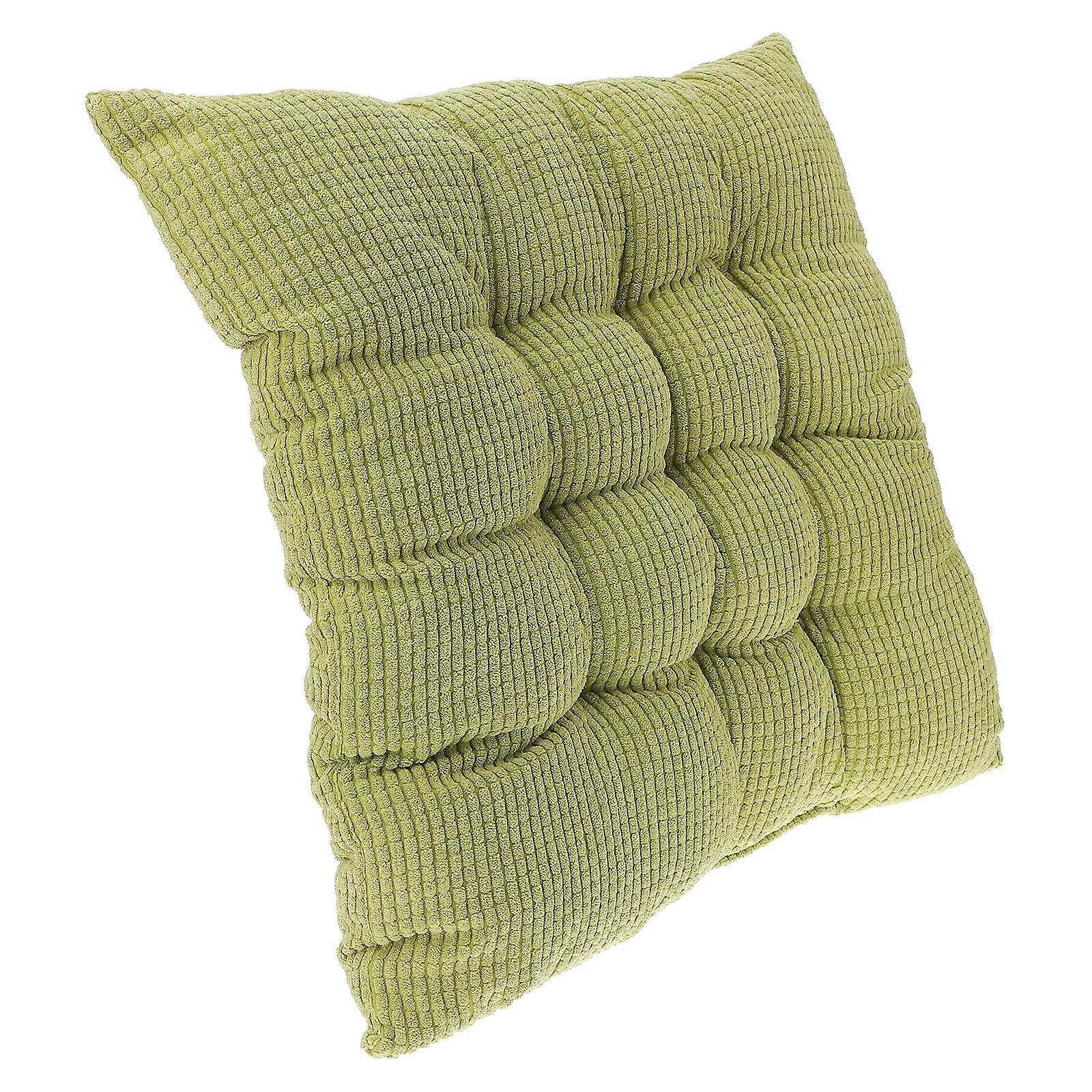 Thickened Chair Cushion Designed For Bedroom Use In Light Green With Stylish 3D Square Shape Design 1Pc