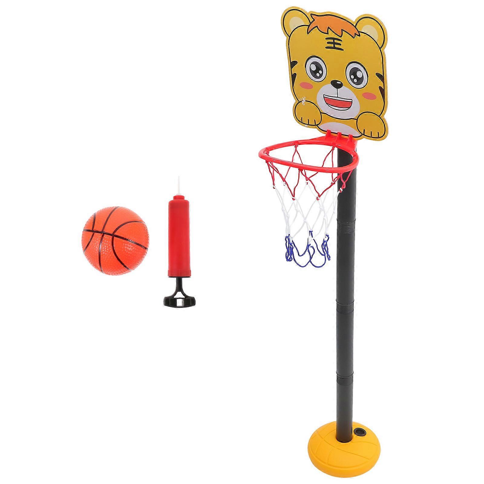 Adjustable Indoor Basketball Frame Set with Cartoon Design for Boys' Home Playtime Activities