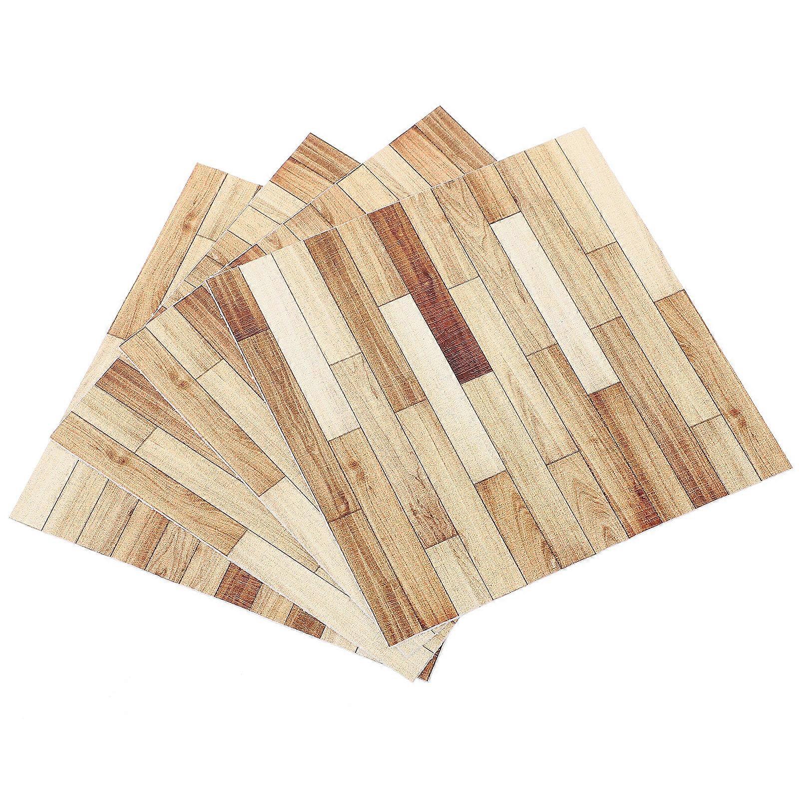 4pcs Dollhouse Miniature Floorboards with Realistic Grain for Tiny House Play and Creative Micro Scene Decoration