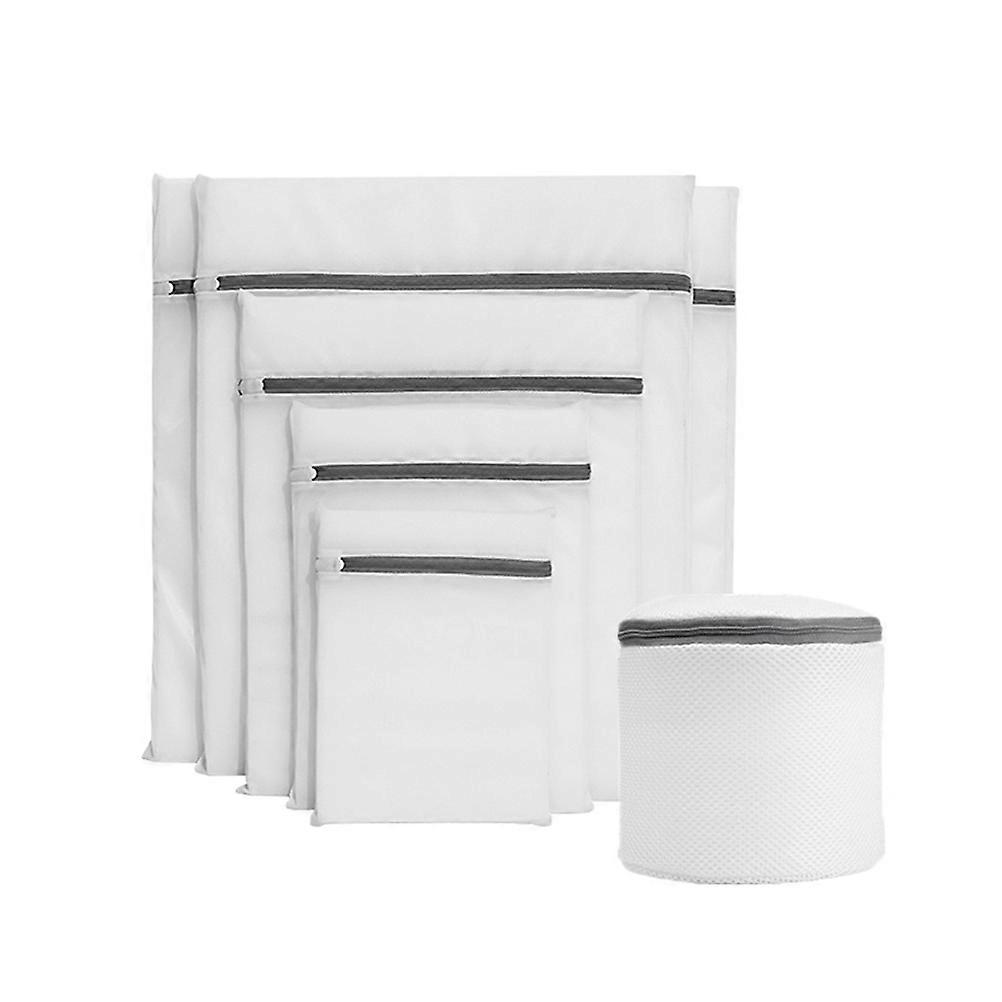أكياس الغسيل المحمولة 1 مجموعة 6 قطع أكياس بيضاء مثالية للملابس الرقيقة أثناء السفر والغسيل