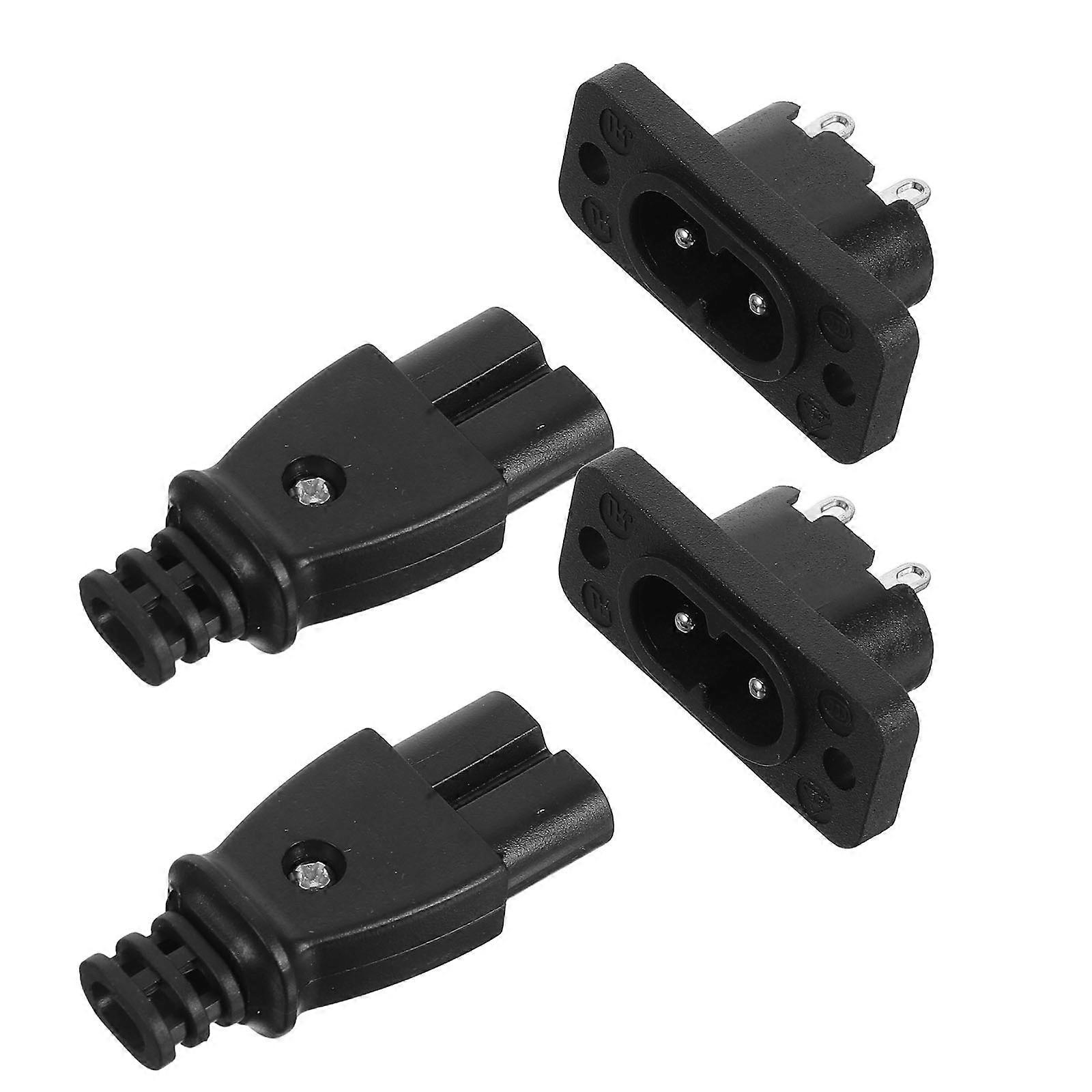Cord Replacement with Stable Connection for Home Use 2 Pairs 2.5A 8Shaped Male Female Plug