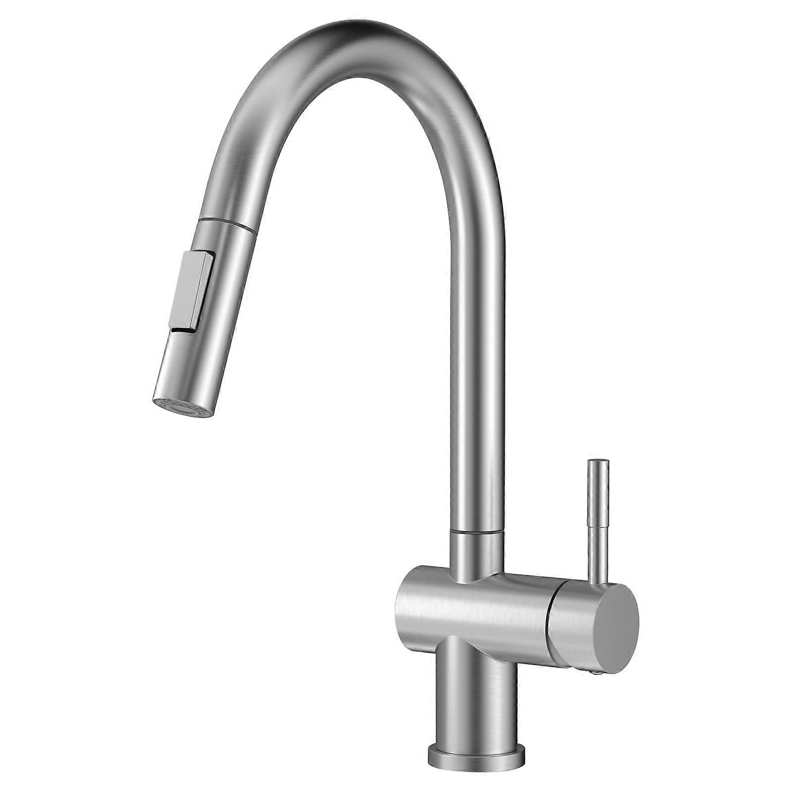 Pressure Kitchen Tap with 2 Modes Extendable Shower Mixer Tap Kitchen 360° Swivelling Single Lever Mixer Tap Sink Mixer Tap Brushed