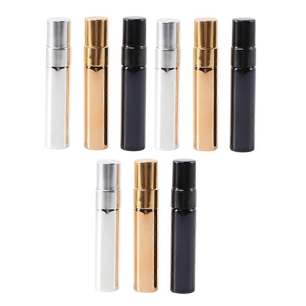 Resevänliga 9 st mini atomizer sprayflaskor glasbehållare för dagligt bruk i olika färger
