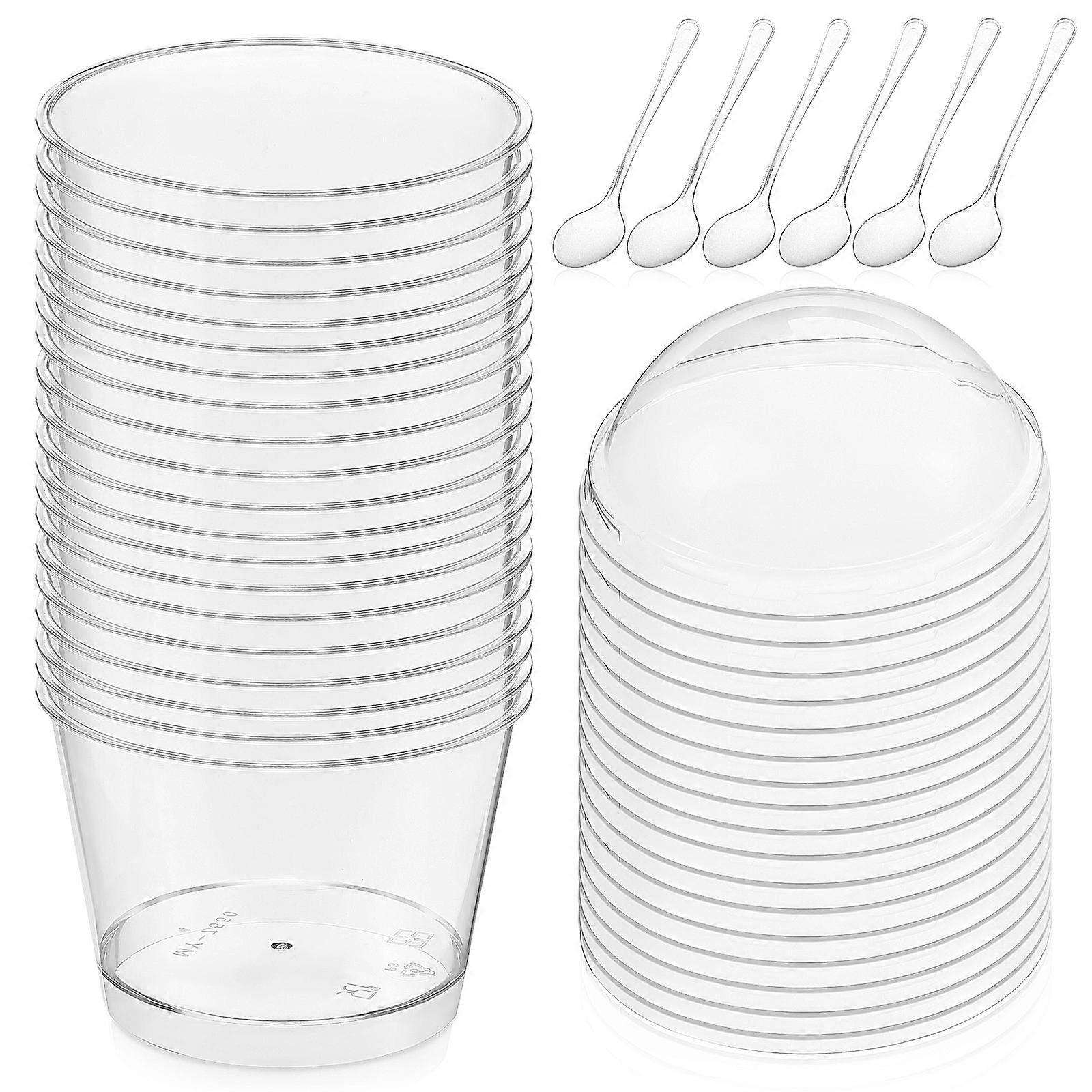 Clear Plastic Dessert Cups for Storage Reusable Freezable with Attractive Shape 140ml