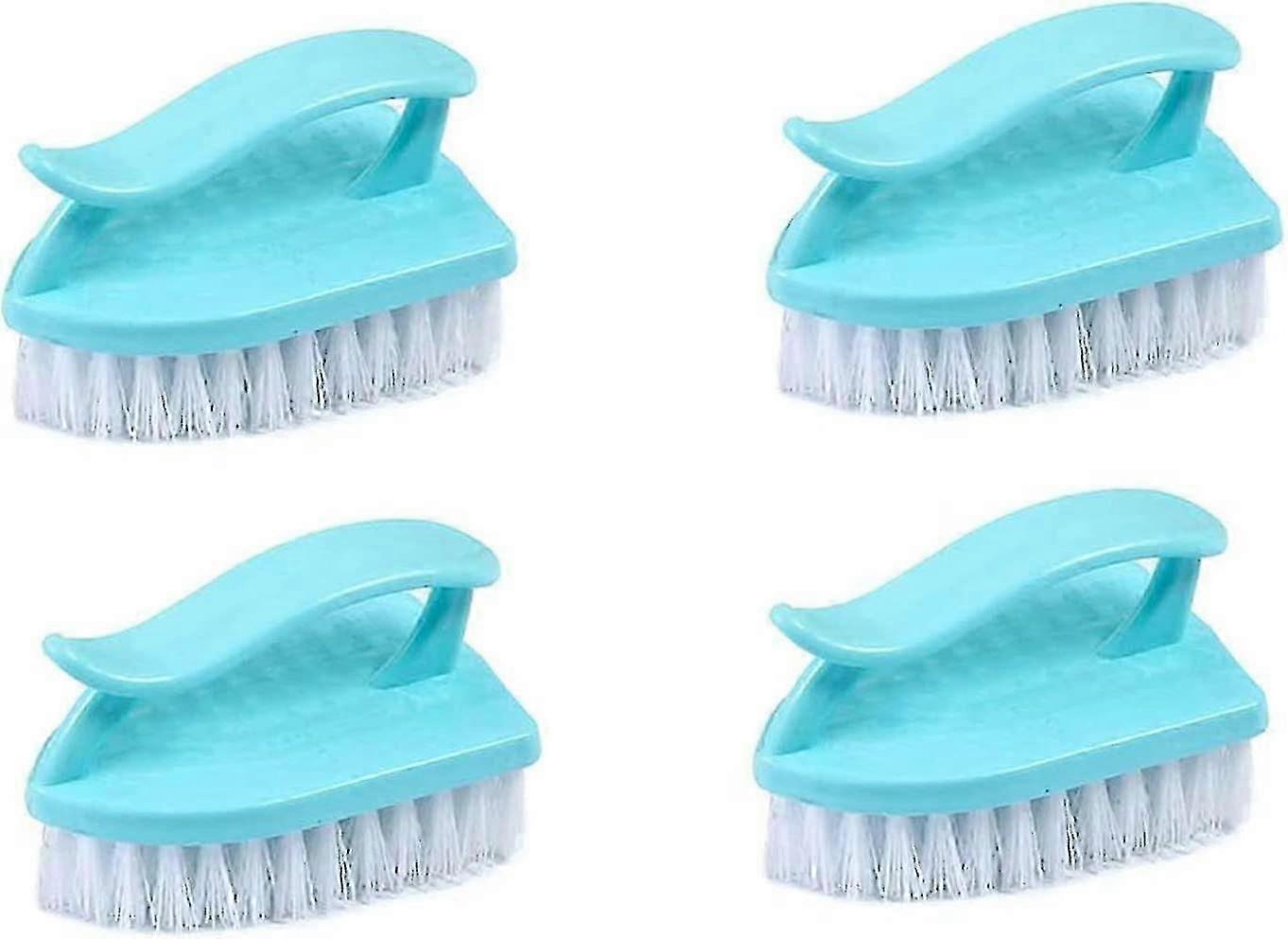 Scrubbing Brush Set - 4 Pack Hand Held, Tip Head, Traditional Iron Shape, Machine Washable