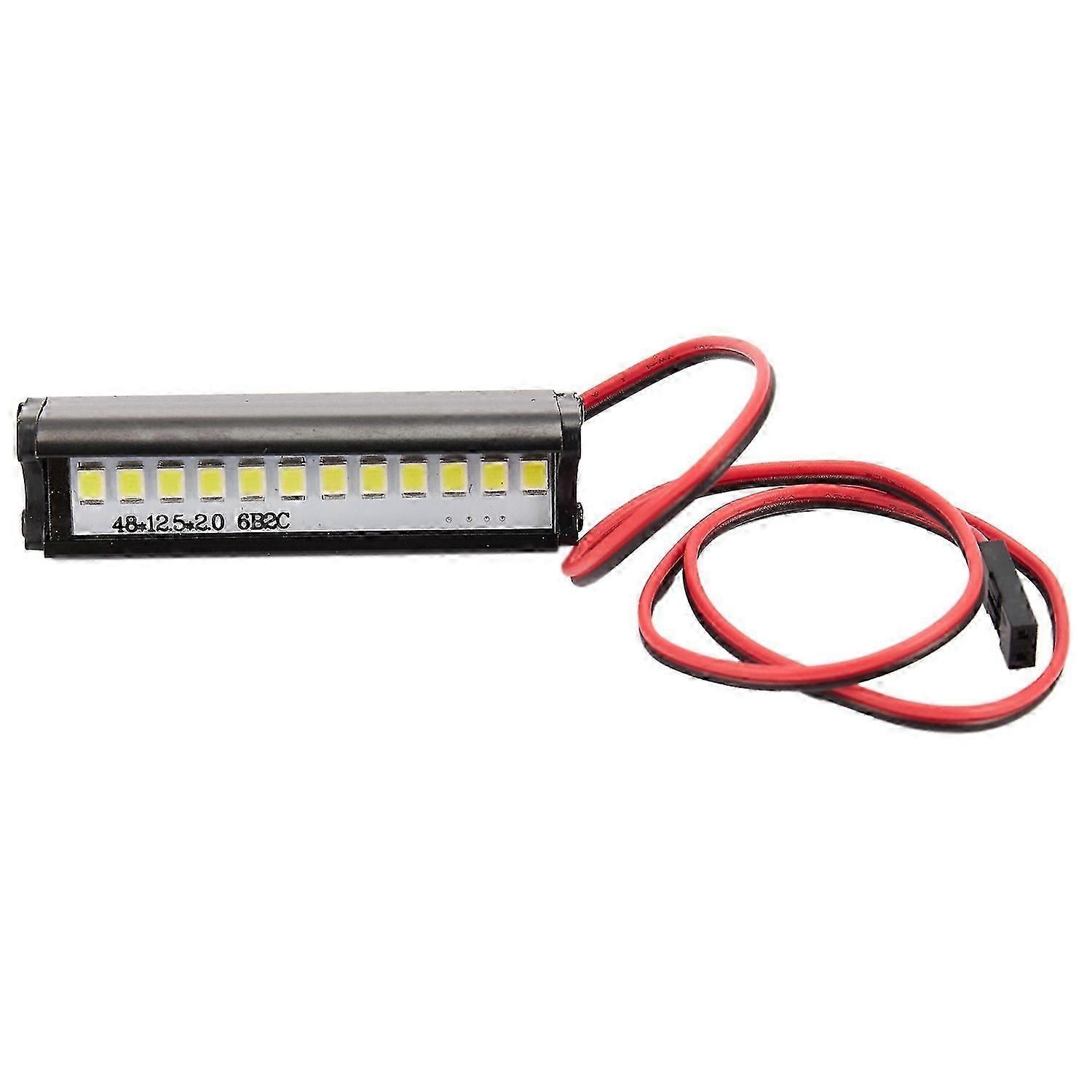 1Pcs RC 12 LED Light Bar Metal Roof Lamp for SCX10 KM2 CC01 D90 90046 90047 RC Crawlers,50Mm/1.97 i