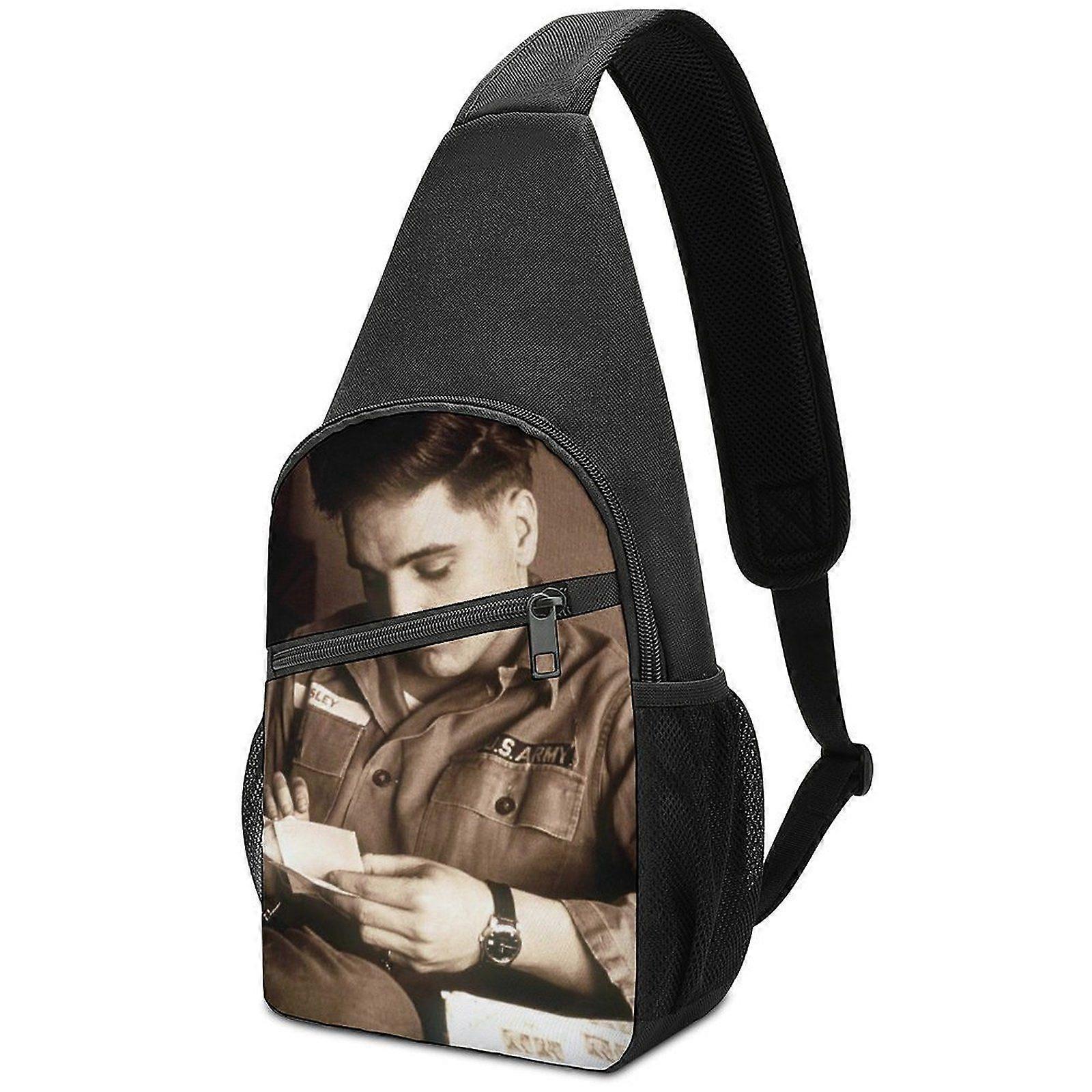o2373 Elvis Presley Durable Oxford Crossbody Bag and Backpack with Detachable Buckle, Secure Key Rope, and Comfortable Sponge Padding p2373