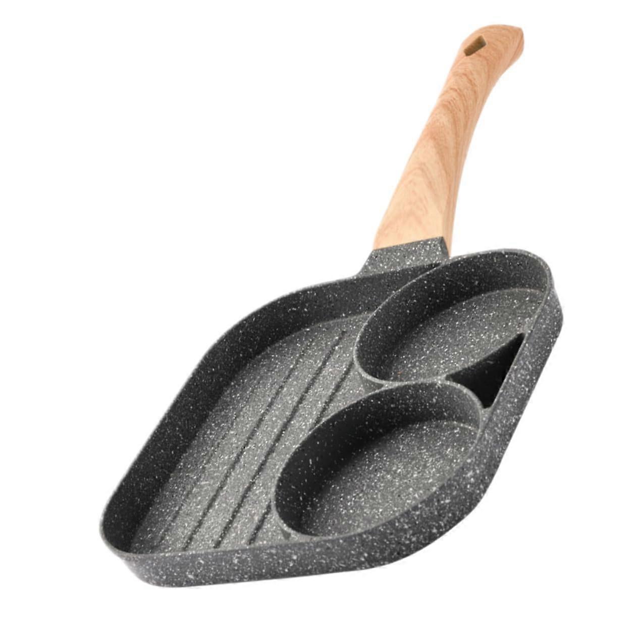 1Pc Non Stick Medical Stone Breakfast Pan Frying Pan for Eggs Steaks Pancakes Ergonomic Heat Insulated Handle Compatible with Induction Gas Cookers