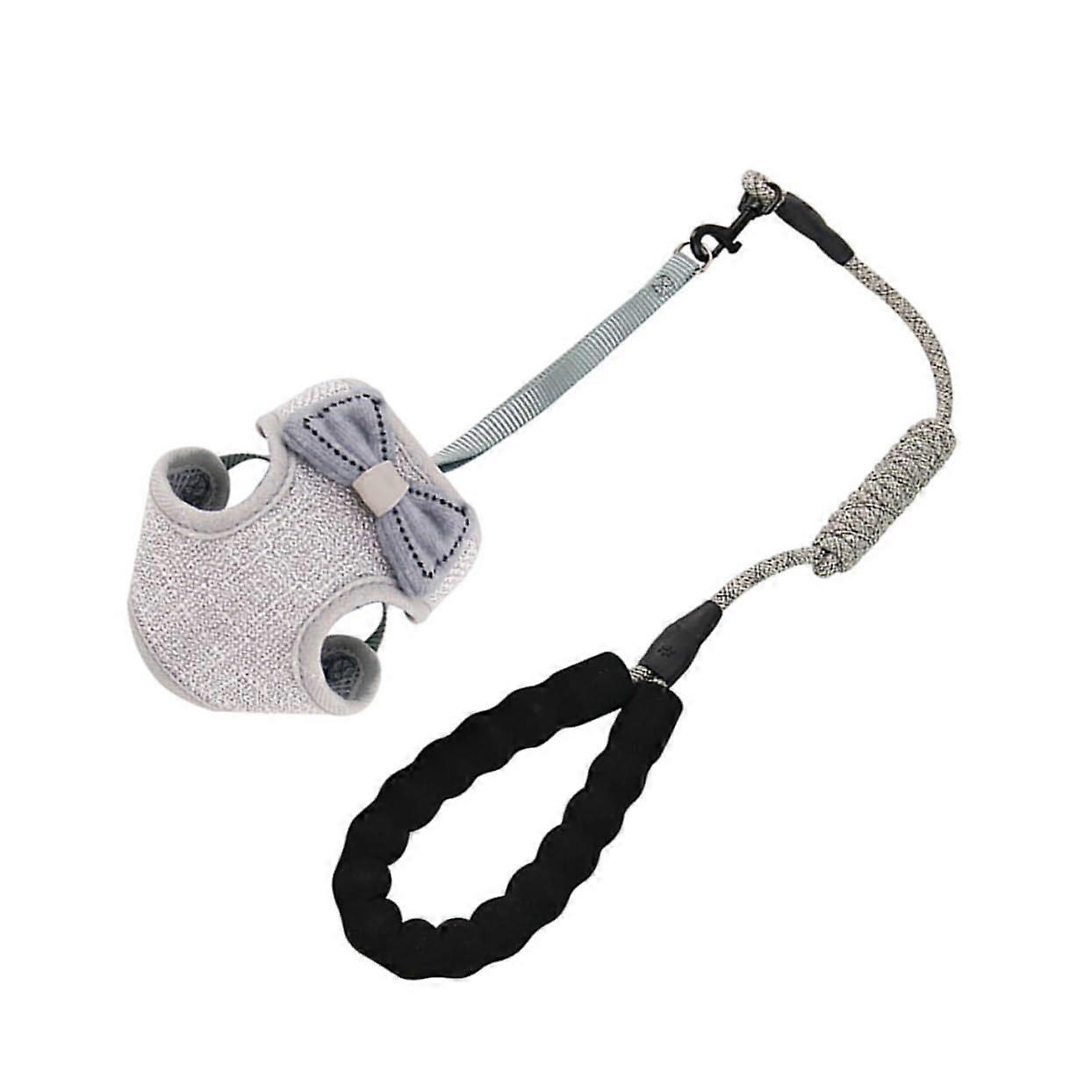 Adjustable Cat Harness with Chest Strap and Bow Detail, Breathable Vest for Cats, Lightweight Comfortable Walking Gear