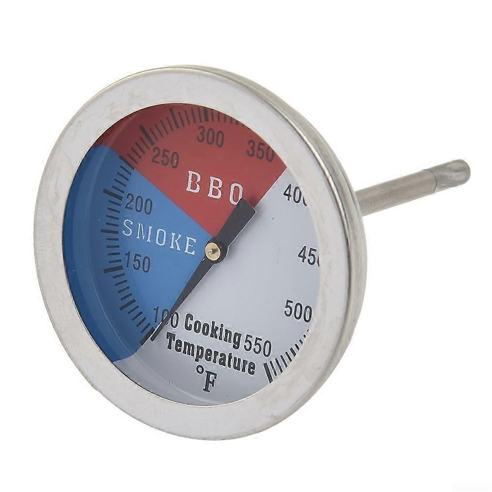 Analog Grill Thermometer Stainless Steel with Color Coded Readings for Gas BBQ
