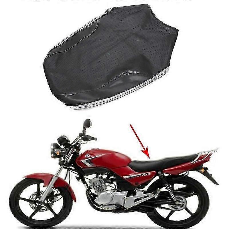 ل ياماها YBR125 2005-2009 غطاء مقعد دراجة نارية أعلى الحبوب الفينيل مخيط يدويا أسود مقاوم للماء