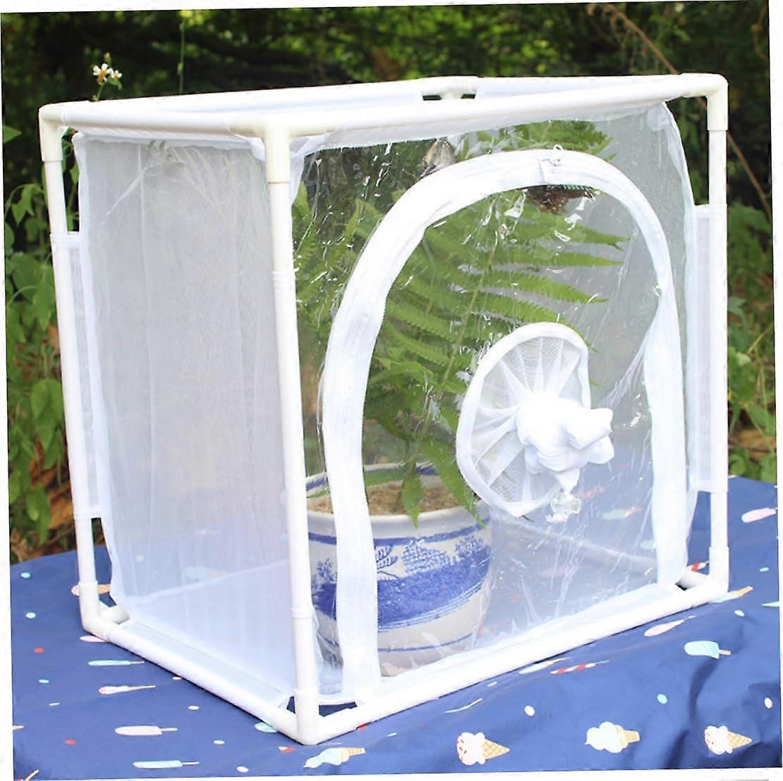 Insect Habitat Cage Insect Caterpillar House Net Insect Terrarium Insect Mesh Cage Foldable Popup with Zipper Protection, insect habitat cage