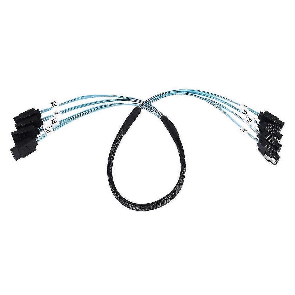 Optimized SAS Cable 6Gbps High-Speed 4 Ports Set for Servers, Quality 0.5 Meter Cable