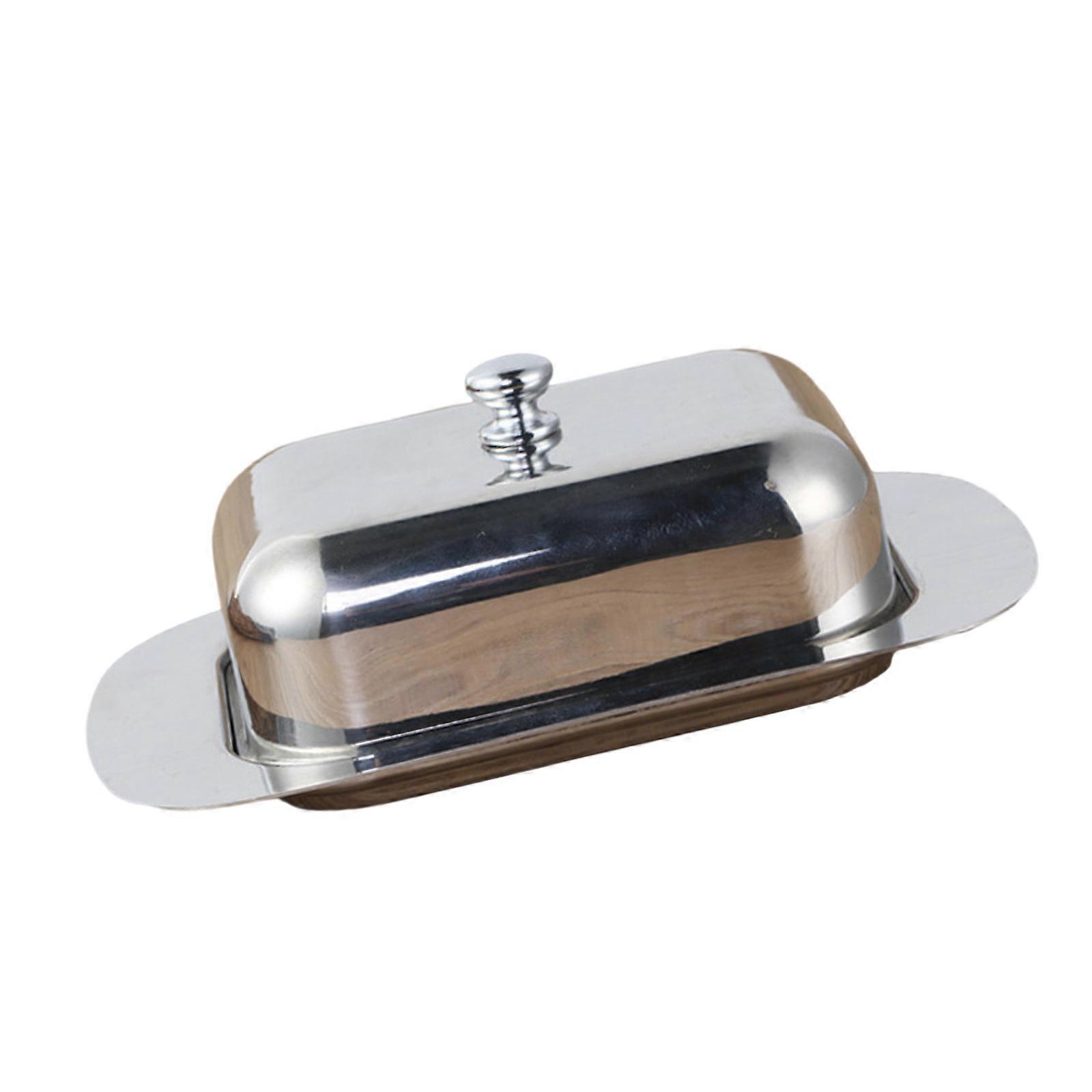 Modern Stainless Steel Square Butter Storage Container Airtight Cheese Dish For Baking Snacks Durable And Space Saving Multicolor