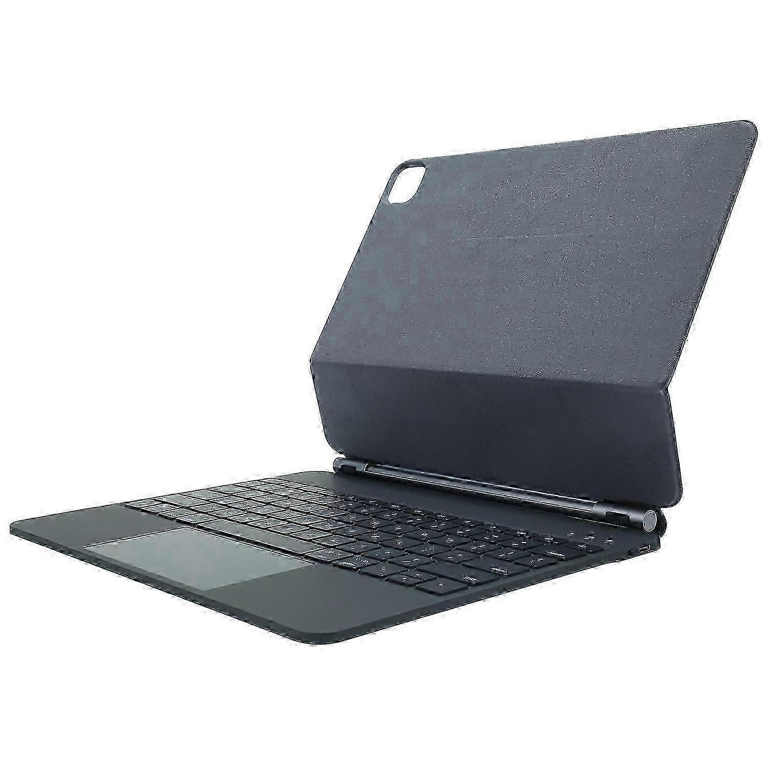 P14 For iPad Pro 13 (2024) Tablet Stand Case with Touchpad Bluetooth Keyboard-Black
