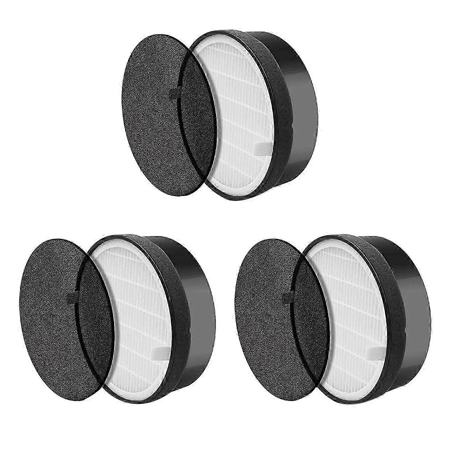 3-Piece Filter for Levoit LV-H132 LV-H132-RF Air Purifier, Real HEPA and Activated Carbon Filter Kit