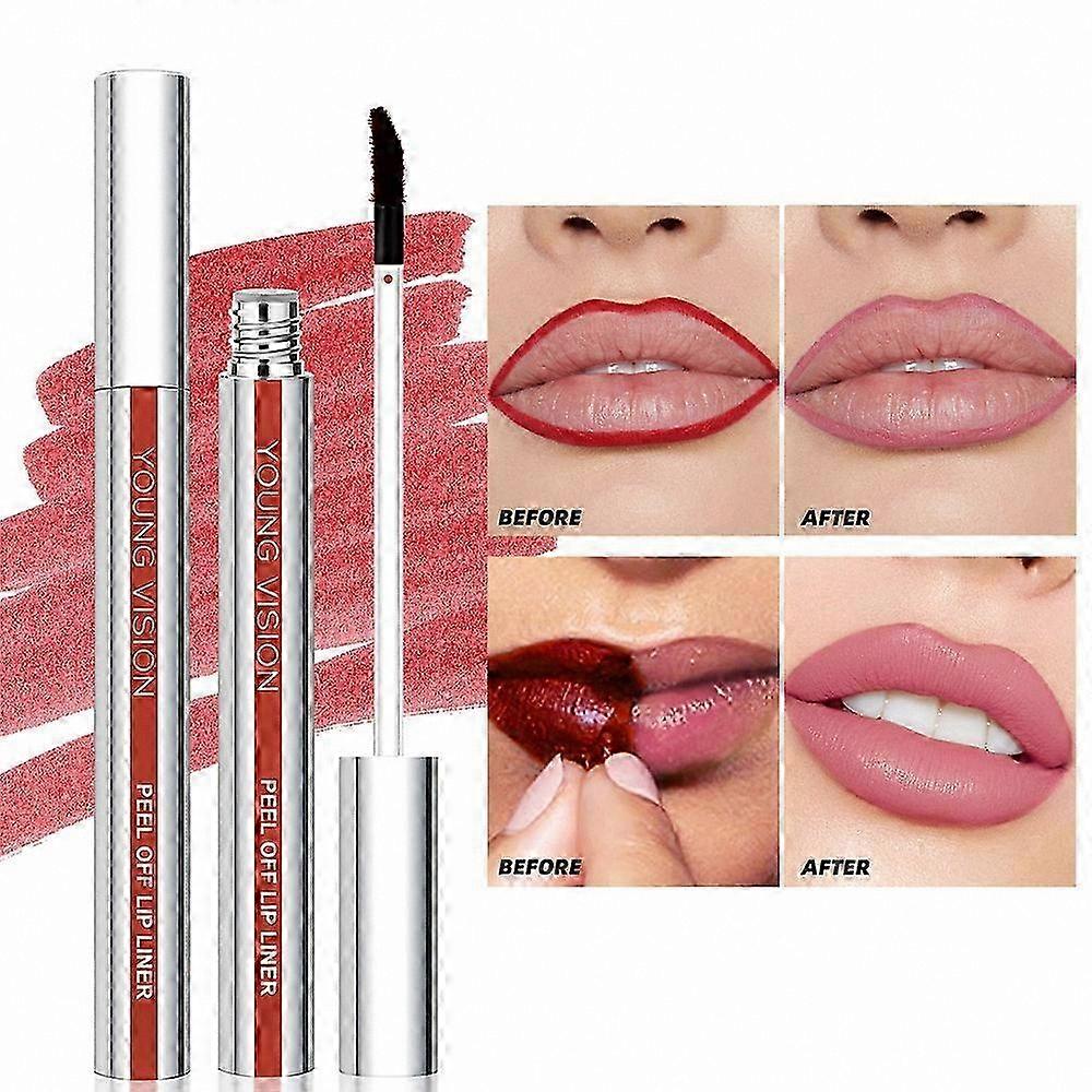 Waterproof Lip Liner Stain, 3 Pack Matte Finish Tattoo Lip Pencil, Long-Lasting Peel Off Formula with Rich Color Pigmentation