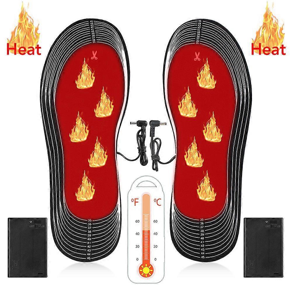 Portable Battery Powered Heating Insoles Electric Foot Warmer Washable Heating Insoles Cuttable Thermal Insoles
