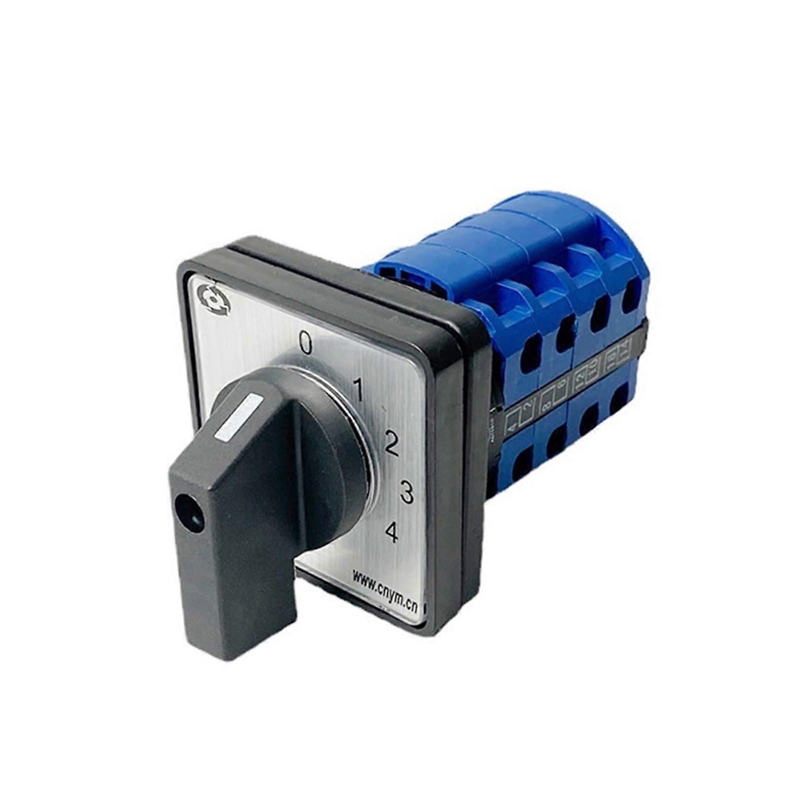 LW26-20/4 Five-Position Selector Cam Switch, 4 Poles, 20A 660V Changeover Rotary, 16 Terminals, YMW26-20 Compatible