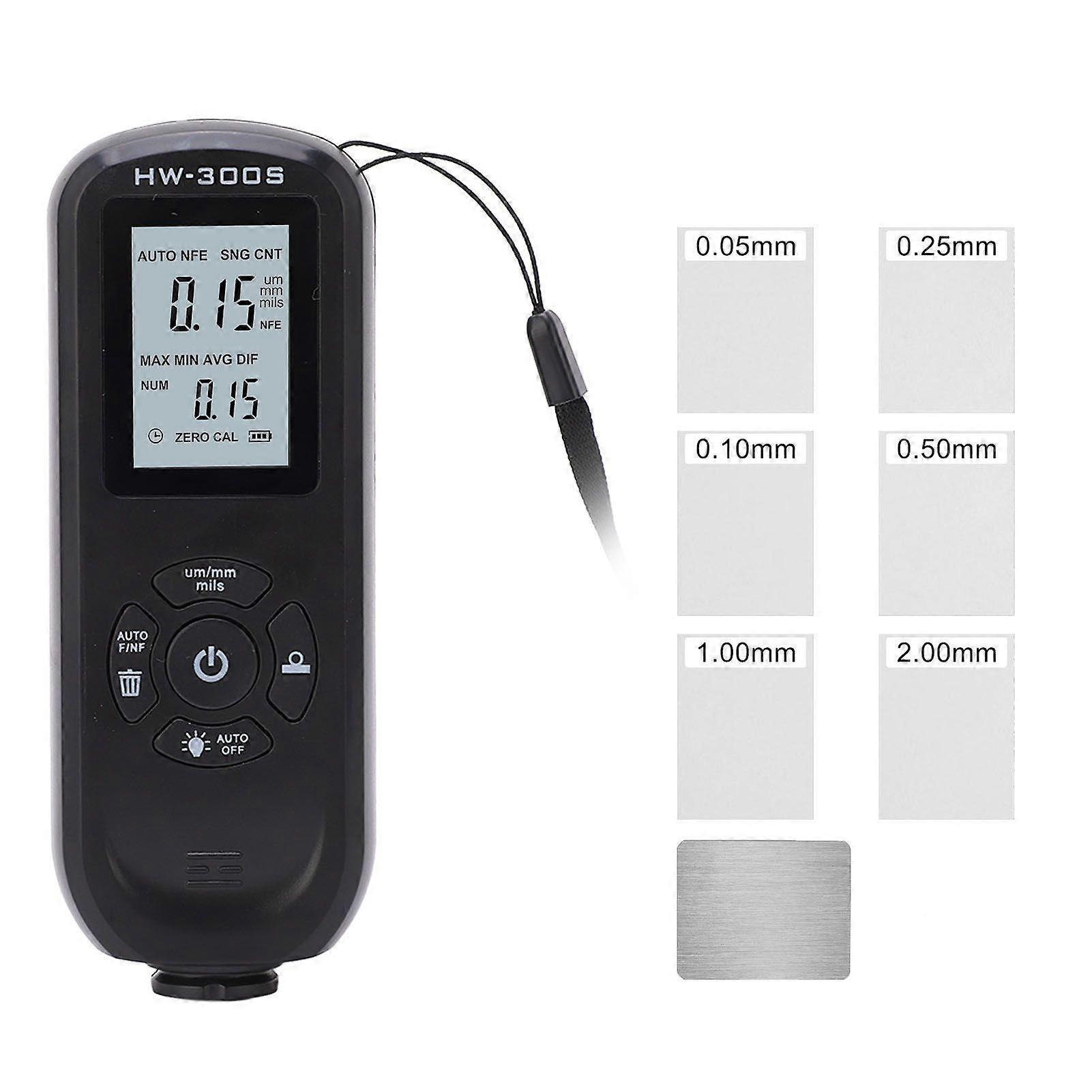 Paint Thickness Gauge Coating Depth Meter Tester Digital Display 3 Units for Machine Black