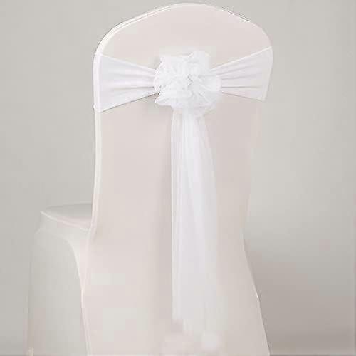 10pcs Spandex Stretch Ready to Use Chair Sashes Bows for Beach Wedding Party