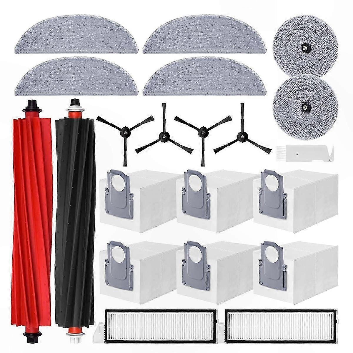 Replacement Dust Bags and Main Roller Brush for Roborock S8 MaxV Ultra-Compatible Models