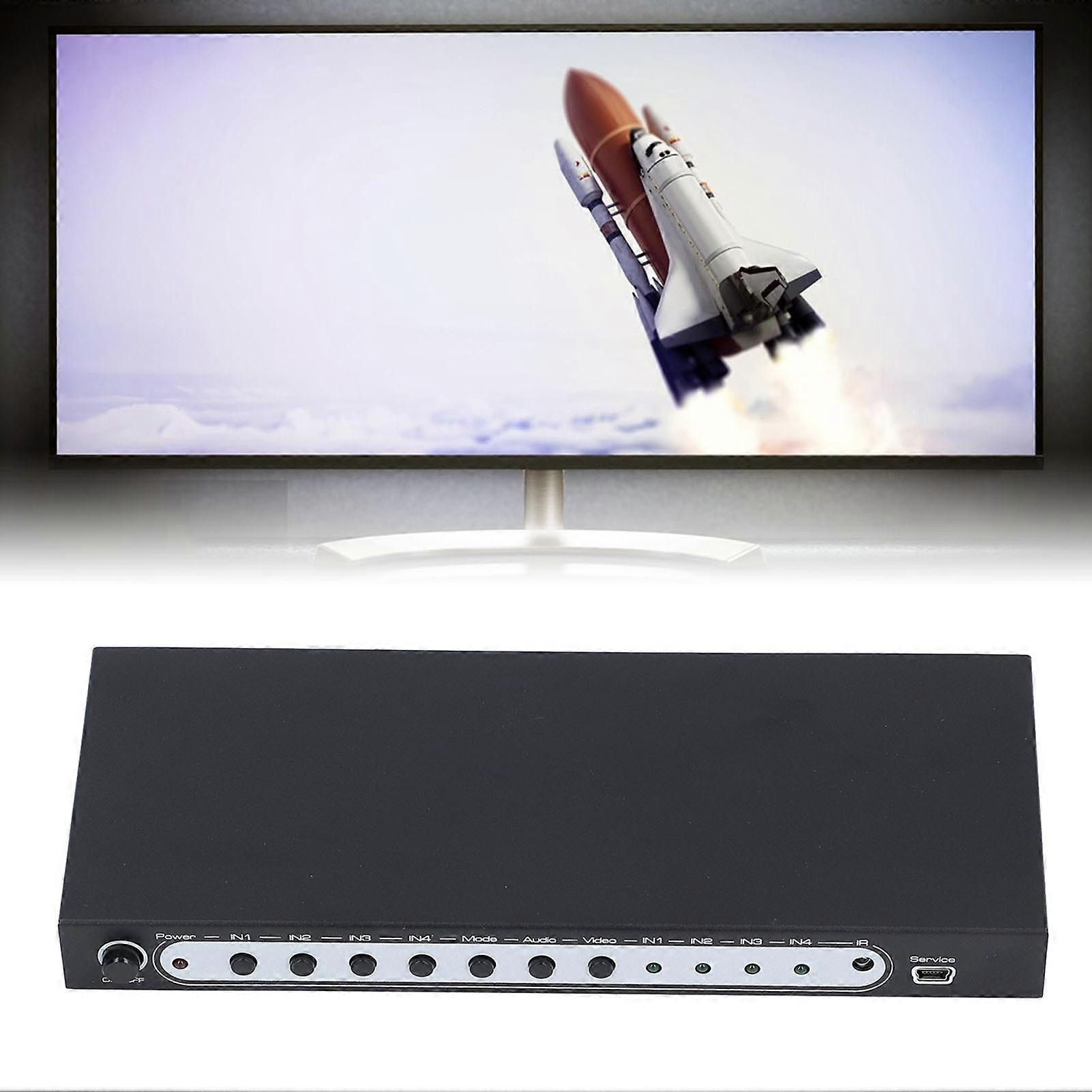 4K HD Quad Multi Viewer Switch 4x1 with Remote & UK Plug