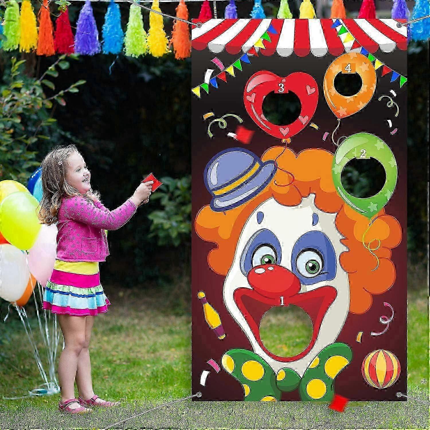 Carnival Clown Toss Game Set with Bean Bags - Perfect for All Ages at Carnival Themed Parties